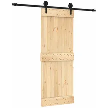 vidaXL Schiebetür rechts 80 x 210 cm braun/schwarz