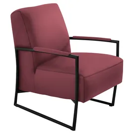 K+W Komfort & Wohnen Cocktailsessel 62 x 77 x 83 cm rot mit bezogenen Armlehnen