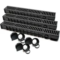 Wiltec Wiltec, - Entwässerungsrinne 3x1m Abdeckrost 12,5t Gusseisen Ablaufrinne