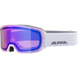Alpina NAKISKA Q white, gloss - Verspiegelte, Kontrastverstärkende & Polarisierte Skibrille Mit 100% UV-Schutz Für Erwachsene, One Size
