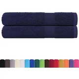 vidaXL Saunatuch 80 x 200 cm marineblau 2 St.