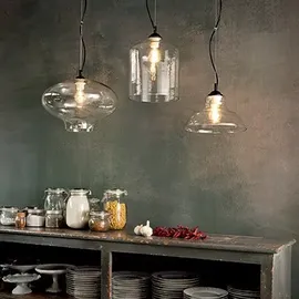 Ideal Lux Pendelleuchte BISTRÒ SP1 ROUND, Ø Rauchglas / Schwarz