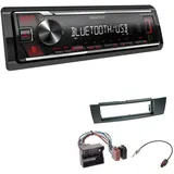 EHO Kenwood KMM-BT209 1-DIN Autoradio Bluetooth USB AUX mit Einbauset für BMW 3er E90 E91 E92 E93