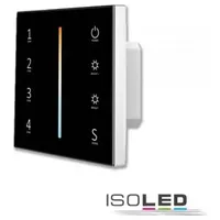 ISOLED Sys-Pro weißdynamische 4 Zonen Einbau-Touch-Fernbedienung + DMX Output, schwarz, 230V