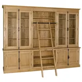 Casa Padrino Bücherschrank mit Leiter 300 x 50 x 230 cm beige