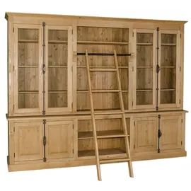 Casa Padrino Bücherschrank mit Leiter 300 x 50 x 230 cm beige
