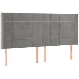 vidaXL Boxspringbett mit Matratze & LED Hellgrau 200x200 cm Samt