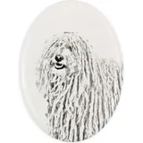 Puli - Gedenktafel mit einem Foto eines Hundes, Grabplatte mit Druck, personalisierte ovale Platte der Marke Art-Dog
