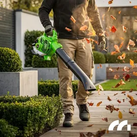 Maltec Benzin Laubsauger Laubbläser Gartenstaubsauger mit Häcksler MalTec MasterBlow7500W Motor 2-Takt 26cc Staubsauger Schredder