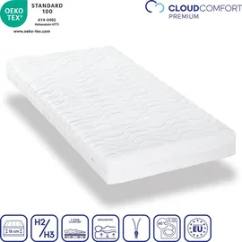 cloudcomfort Premium 7-Zonen Matratze 80x200 cm CloudComfort, Höhe 15 cm, Härtegrad H2/H3