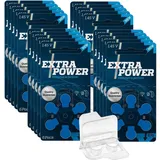 120x Extra Power Gr. 675-20x 6er Blister Hörgerätebatterien PR44 Blau 24600 + Aufbewahrungsbox für 2 Hörgerätebatterien