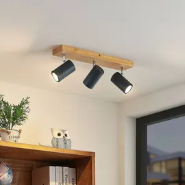LINDBY Maniva 3-flg. 44 x 9 x 16 cm schwarz Holz