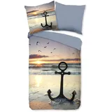 Good Morning Wendebettwäsche »Mar«, Baumwolle, 135x200, Reißverschluss, Wendeoptik, Strand, Meer, Maritim