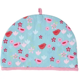 Homescapes Tea Cosy, – Stoff-Teewärmer Vögel & Blumen