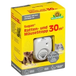 Neudorff Sugan Ratten- und Mäuse Stopp 30m2 - Ultraschall-Gerät für Innenräume, 03036