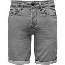 Only & Sons Herren ONSPLY Reg Gr. Jog Pk 8583- DNM Noos Jeansshorts Grey denim),