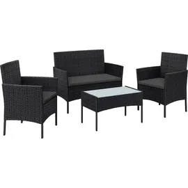 Songmics Gartenlounge-Set 4-tlg. grau/schwarz