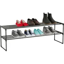 Relaxdays Schuhregal 117 x 38 x 30 cm 2 Ebenen / schwarz