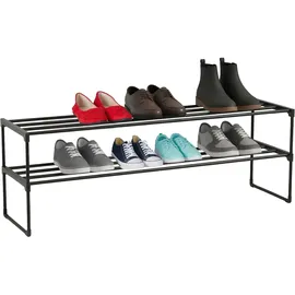 Relaxdays Schuhregal 117 x 38 x 30 cm 2 Ebenen / schwarz
