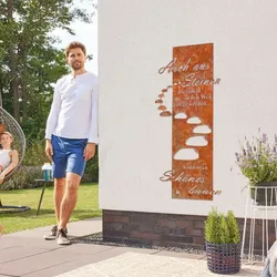 HOME DELUXE - Gartenschild - Steiniger Weg - aus Edelrost