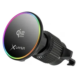 Xlayer Wireless Qi2.2 KFZ-Ladegerät Lüftungsgitterhalter Schwarz