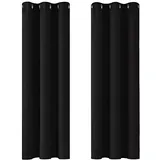 Deconovo Single Blackout Curtains Thermo-Verdunkelungsvorhänge für Schlafzimmer, Polyester, 140 x 260, 2