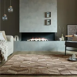 KADIMA DESIGN Wollteppich geometrisch Braun, 120 x 170 cm - ESK Kadima Design