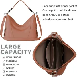 KMISSO 30627 Shopper Veganes Leder Brown