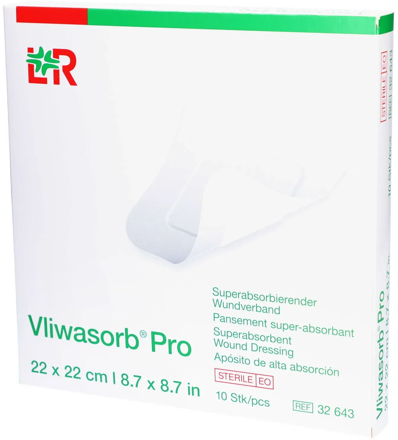 Vliwasorb Pro Wundverband 22x22cm 10 Stk