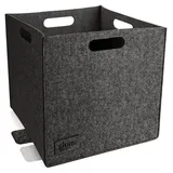 Filz Aufbewahrungsbox, 33x33x33cm Organizer Faltbar I Aufbewahrungskorb, Aufbewahrungsbehälter ohne Deckel I Aufbewahrung Spielzeug, Kleidung, Wä... - Grau