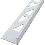 Dalsys Fliesenschiene Aluminium 2,5m x 10mm, Winkelprofil Weiß