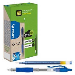 AKTION: PILOT G2 Greenpack Gelschreiber-Set blau/transparent 0,4 mm, Schreibfarbe: blau, 1 Set + GRATIS 6 Gelschreiberminen