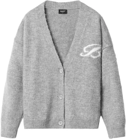 Burocs Fuzzy Jacquard Cardigan Jacke Grau
