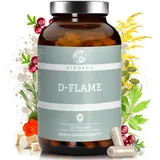 QIDOSHA® D-FLAME Blasen-Komplex 2 mit D-Mannose, Cranberry, Kapuzinerkresse, Kürbiskern, Liebstöckel, Meerrettich, Rosmarin, Goldrutenkraut, L-Methionin & Zink plus Vitamin A & D3, Vitamine Blase