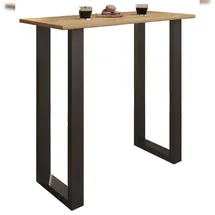 VCM Bartisch Xona 102 x 110 x 50 cm Schwarz/Honig-Eiche