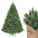 salcar 180 cm Künstlicher Weihnachtsbaum, naturgetreuer mit 730 Spitzen, grüne Nordmanntanne mit Klappsystem, ca. 126 cm übergroßer Baumdurchmesser