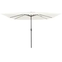 VidaXL Sonnenschirm mit LED-Leuchten Quadratisch 295x245 cm Sandweiß