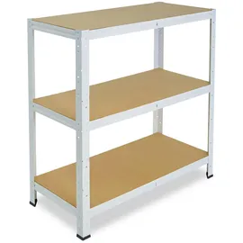 shelfplaza HOME 90x60x50 cm Schwerlastregal in weiß mit 3 Böden und 175 kg Traglast pro Boden