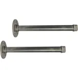 Natural Goods Berlin 2x Regalhalterung Tempelhof | 3/4 Zoll Eisen Rohr Temperguss Regalhalter, Pipe Regalträger Vintage, Wandregal | (Für 250mm Regalböden, Industrial)