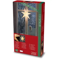 Konstsmide Papierstern weiß mit gesticktem weißem Muster für Innen