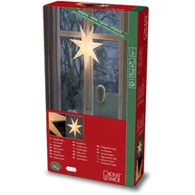 Konstsmide Papierstern weiß mit gesticktem weißem Muster für Innen