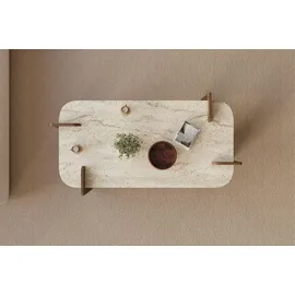 Asir Leapiri Beige Walnuss 120 x 35 x 60 cm