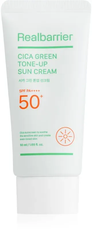 Real Barrier Cica Green Tone-Up Sun Cream intensive beruhigende und schützende Creme SPF 50+ 50 ml