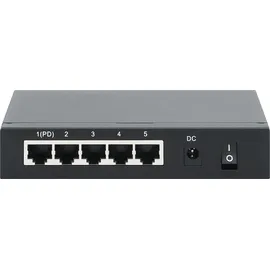 Intellinet Network Solutions INTELLINET 5-Port Switch Power over Ethernet - Gigabit PoE+ Injektor 240V, Passthrough, PoE+ Adapter mit 200m Reichweite, lüfterfrei & leise - Schwarz