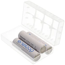 AccuCell Universal 4er Akkuschutzbox für CR123A Akku, CR 16340 oder 2 CR 18650 Akku, Batterien