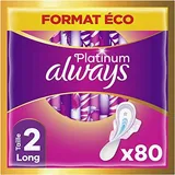 Always Platinum Damenbinden mit Flügeln Long Plus Medium Flow Eco Size 80 Einzeltaschen (4x20) 5 Komfortgrößen
