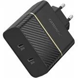 Otterbox EU Schnelllade Netzteil mit Zwei Anschlüssen, USB-C 30W PD + USB-C 20W PD - Schwarz