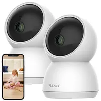 7links 2er-Set WLAN-Überwachungskameras mit nativem 4K UHD, IR-LEDs, Pan/Tilt