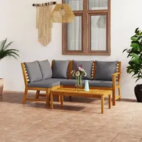 vidaXL Garten-Lounge-Set 4-tlg. braun/dunkelgrau 3057779