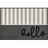 Wash+Dry Fußmatte, Hello Stripes 50x75cm, innen und außen, waschbar